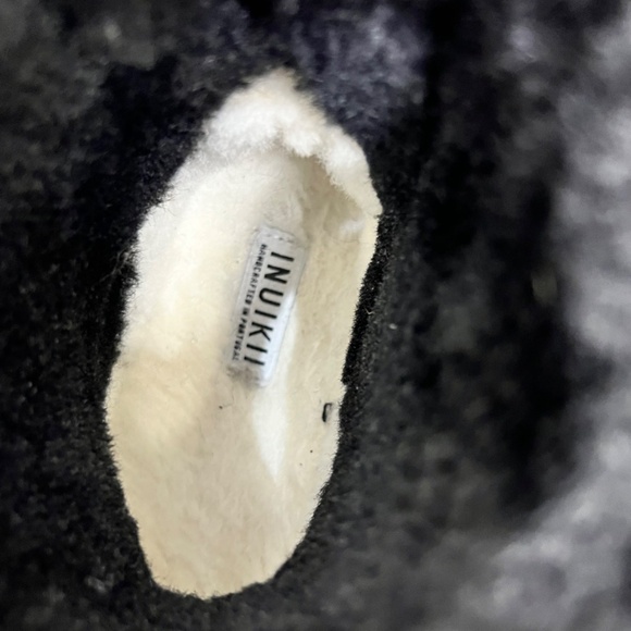 Inuikii Black White Tartan Tweed Sherpa lined chain detail Winter Boots EU 38/7 - Picture 10 of 14
